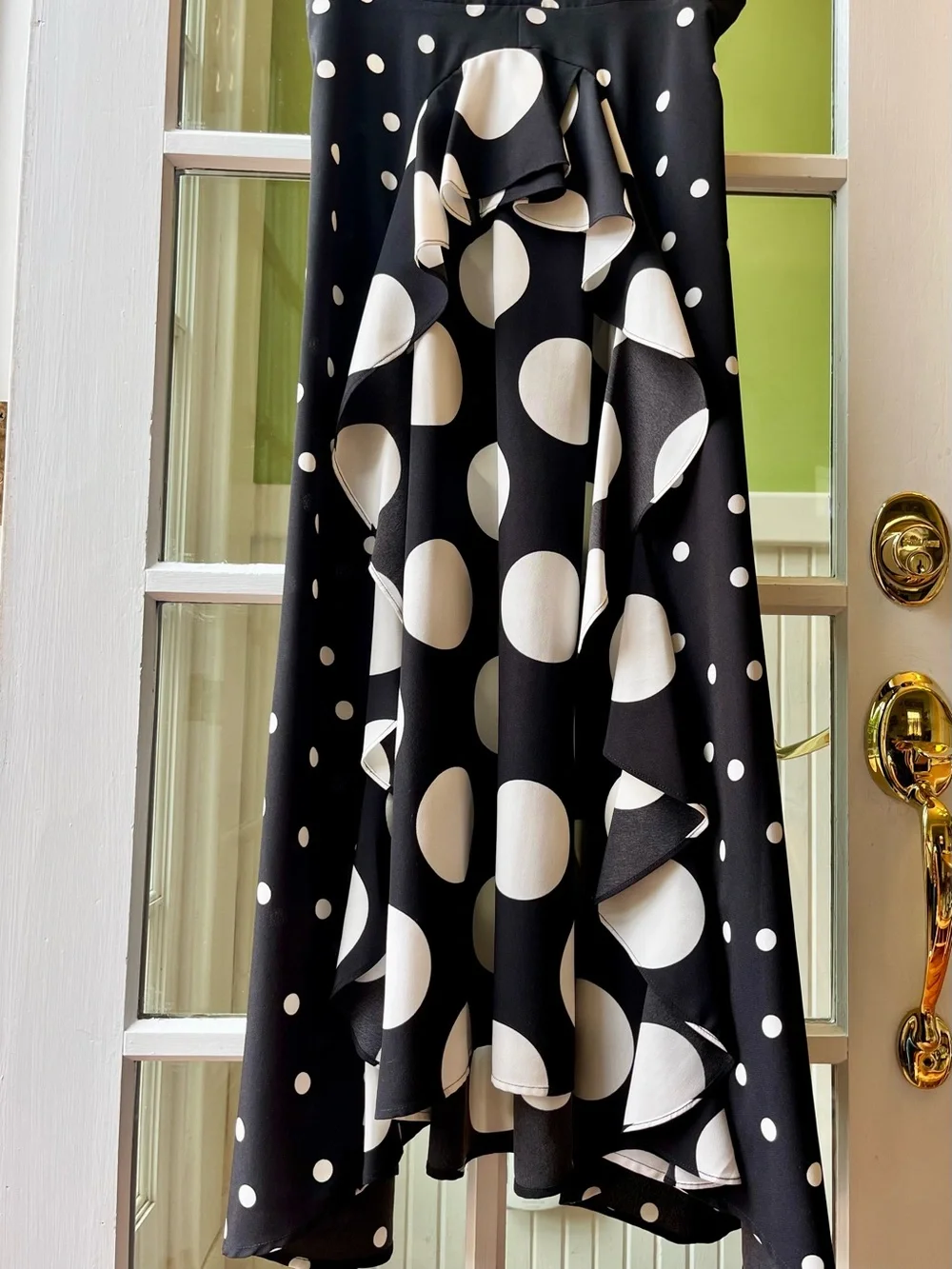 Topshop UK Black & White Polka Dot High-Low Dress, Backless Strappy top,  Ruffle - Picture 3 of 13